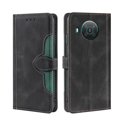 

For Nokia X10 / X20 Skin Feel Straw Hat Magnetic Buckle Leather Phone Case(Black)