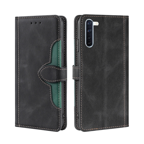 

For OPPO Reno3 A JP Version Skin Feel Straw Hat Magnetic Buckle Leather Phone Case(Black)