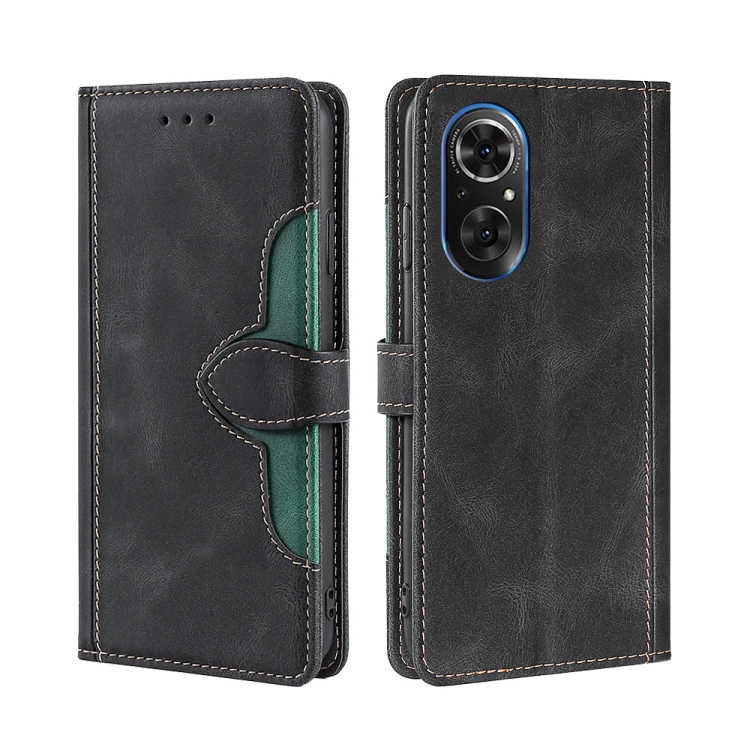 

For Honor 50 SE Skin Feel Straw Hat Magnetic Buckle Leather Phone Case(Black)