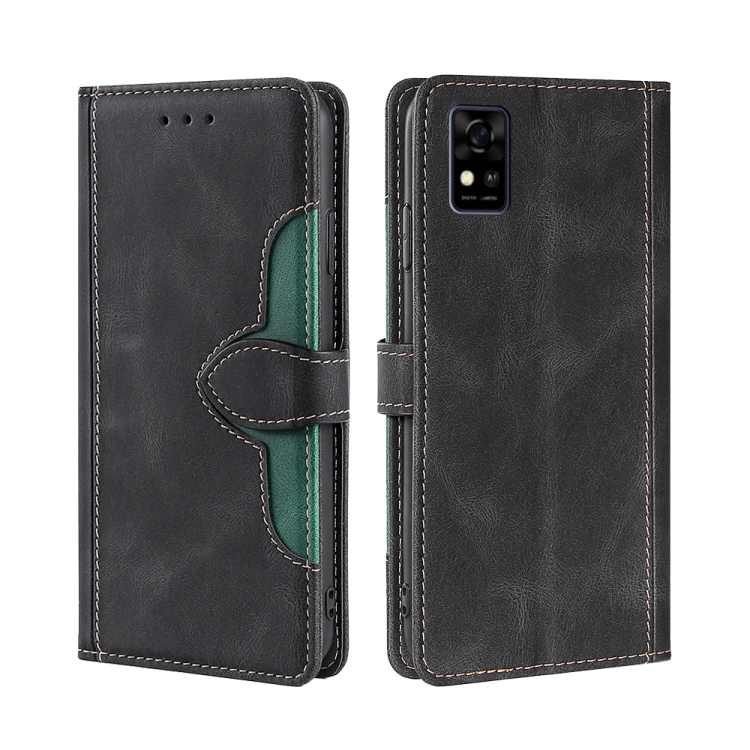 

For ZTE Blabe A31 Skin Feel Straw Hat Magnetic Buckle Leather Phone Case(Black)