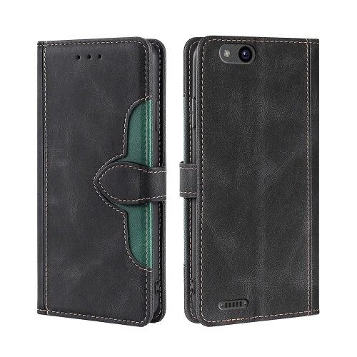 

For ZTE Tempo X Skin Feel Straw Hat Magnetic Buckle Leather Phone Case(Black)