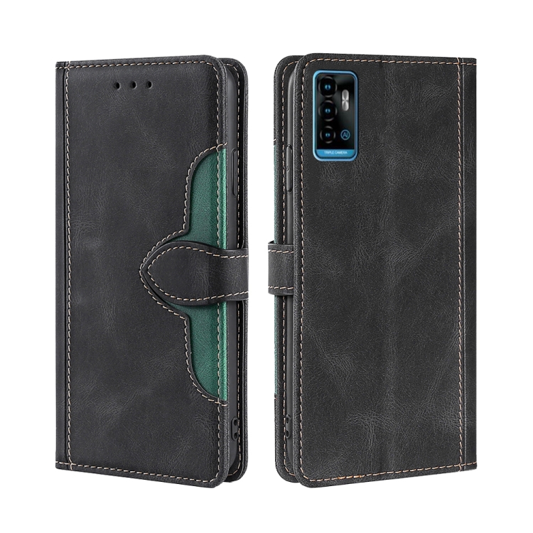 

For ZTE Blabe A71 Skin Feel Straw Hat Magnetic Buckle Leather Phone Case(Black)