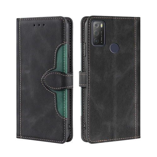 

For Alcatel 1S 2021 / 3L 2021 Skin Feel Straw Hat Magnetic Buckle Leather Phone Case(Black)