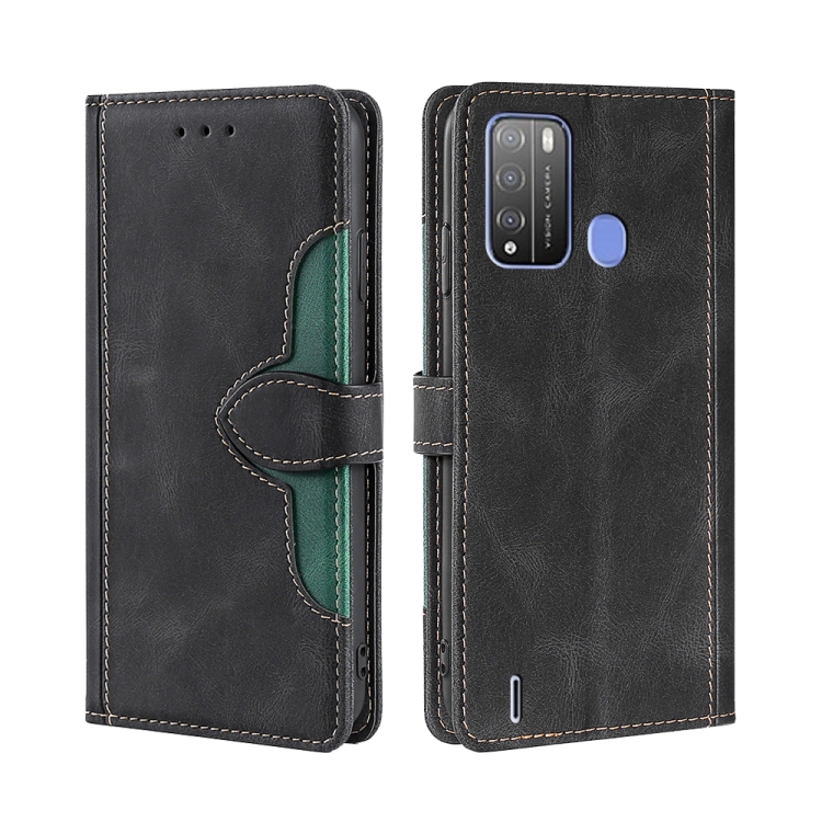 

For Itel Vision 1 Pro Skin Feel Straw Hat Magnetic Buckle Leather Phone Case(Black)
