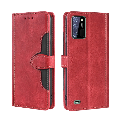 For Oukitel C25 Skin Feel Straw Hat Magnetic Buckle Leather Phone Case(Red)