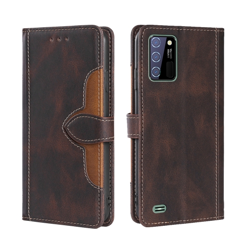 For Oukitel C25 Skin Feel Straw Hat Magnetic Buckle Leather Phone Case(Brown)