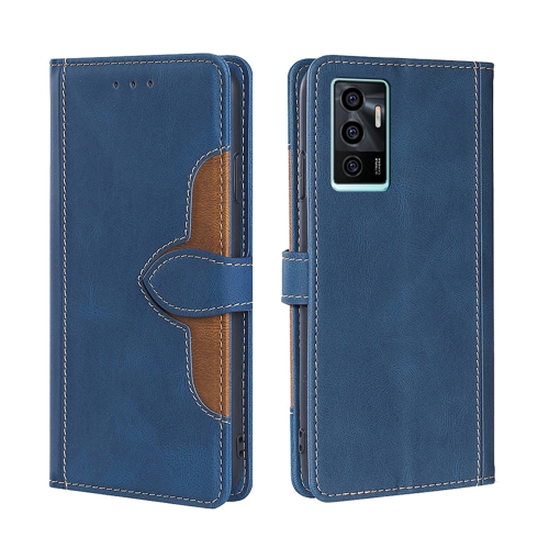 

For vivo V23e / S10e Skin Feel Straw Hat Magnetic Buckle Leather Phone Case(Blue)