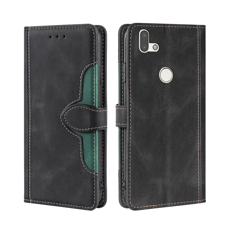 

For Fujitsu Arrows RX / M05 Skin Feel Straw Hat Magnetic Buckle Leather Phone Case(Black)