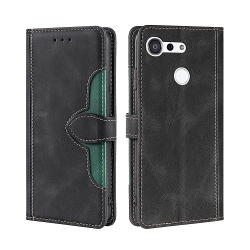 

For Kyocera Android One S6 KYV48 / Gratina Skin Feel Straw Hat Magnetic Buckle Leather Phone Case(Black)