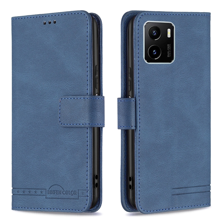 

For vivo Y15s Magnetic Clasp RFID Blocking Anti-Theft Leather Phone Case(Blue)
