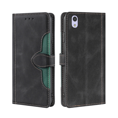 

For Sharp Aquos Sense SH-01K SHV40 SH-M05 Skin Feel Straw Hat Magnetic Buckle Leather Phone Case(Black)