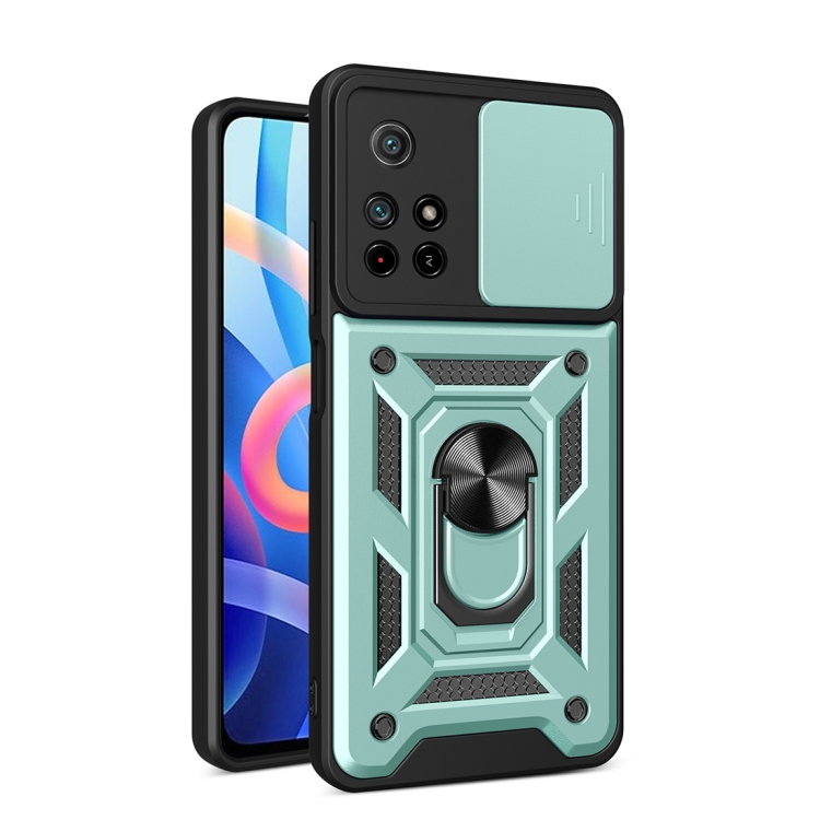 

For Xiaomi Redmi Note 11 5G Sliding Camera Cover TPU+PC Phone Case(Green)