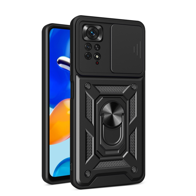 

For Xiaomi Redmi Note 11 Pro (Global) Sliding Camera Cover TPU+PC Phone Case(Black)