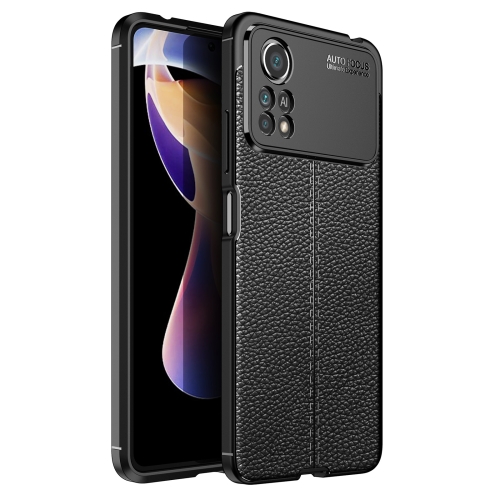 

For Xiaomi Poco M4 Pro Fine Hole Version Litchi Texture Shockproof TPU Phone Case(Black)