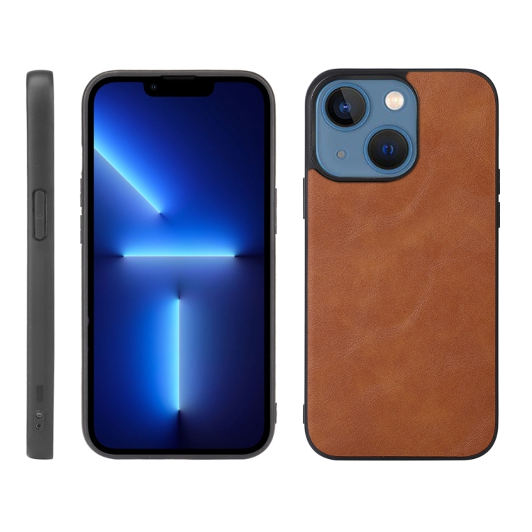 

Cowhide Texture PU Phone Case For iPhone 13 mini(Brown)