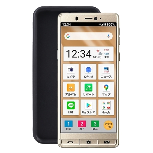 

For Sharp Simple Sumaho 5 / A001SH TPU Phone Case(Black)