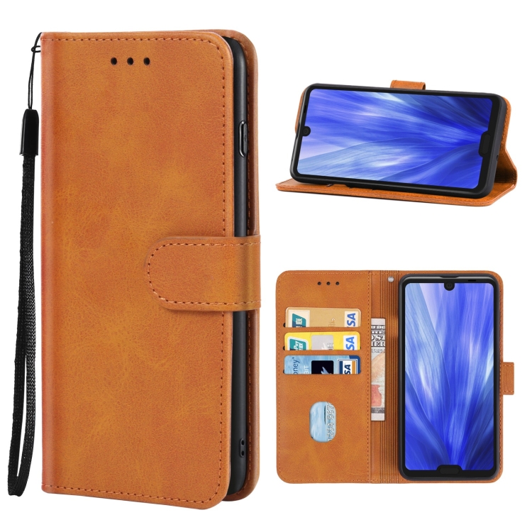 

Leather Phone Case For Sharp Aquos R3 / SHV44 / SH-04L(Brown)
