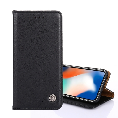 

For Huawei Y7 2019 / Y7 Prime 2019 Non-Magnetic Retro Texture Leather Phone Case(Black)