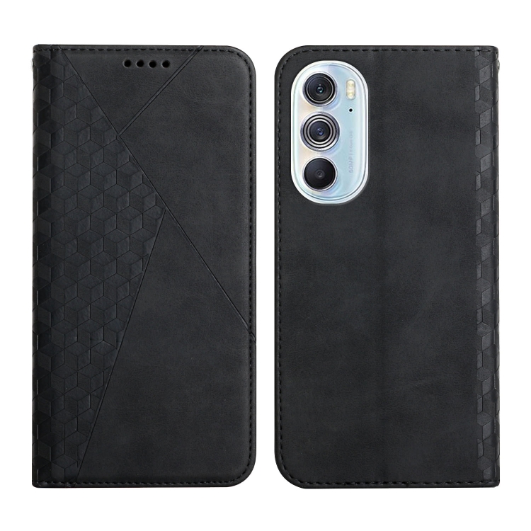 

For Motorola Edge X30 Diamond Splicing Skin Feel Magnetic Leather Phone Case(Black)