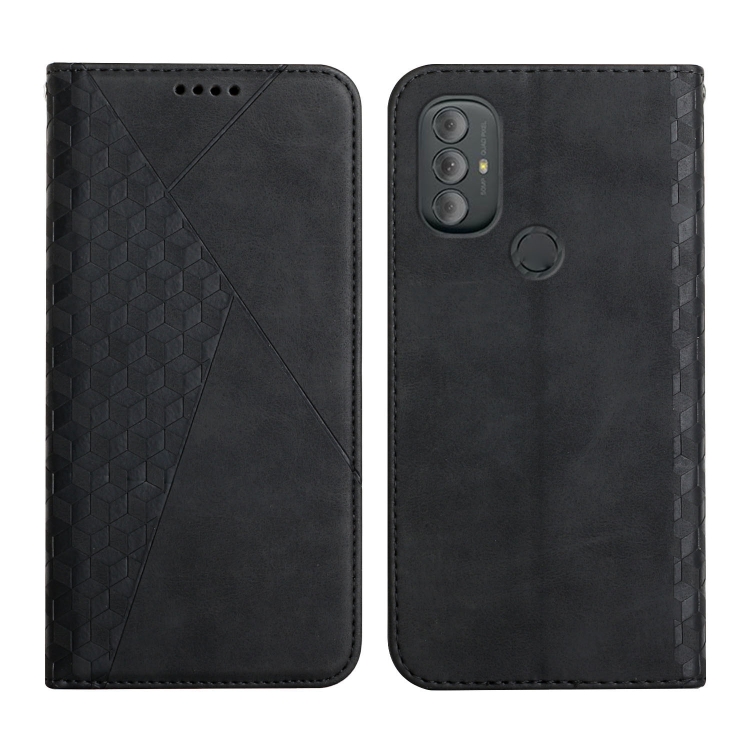 

For Motorola Moto G Power 2022 Diamond Splicing Skin Feel Magnetic Leather Phone Case(Black)