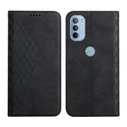 

For Motorola Moto G51 5G Diamond Splicing Skin Feel Magnetic Leather Phone Case(Black)