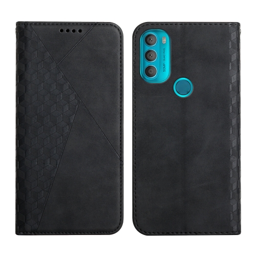 

For Motorola Moto G71 5G Diamond Splicing Skin Feel Magnetic Leather Phone Case(Black)