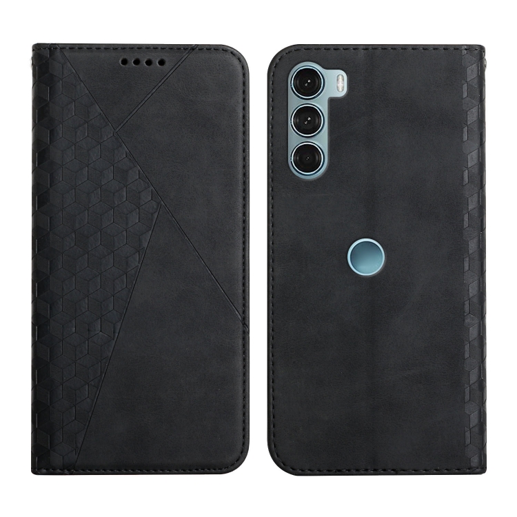 

For Motorola Moto G200 5G / Edge S30 Diamond Splicing Skin Feel Magnetic Leather Phone Case(Black)