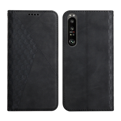 

For Sony Xperia 1 III Diamond Splicing Skin Feel Magnetic Leather Phone Case(Black)