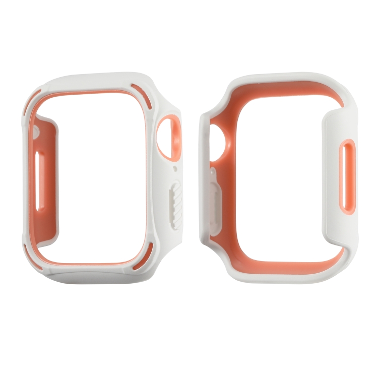 

PC+TPU Two-color Frame Watch Case For Apple Watch Series 7 45mm(White+Pink)