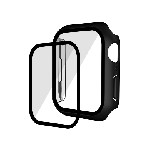 

Electroplating Matte All-inclusive PC + Tempered Glass Watch Case For Apple Watch Series 8 / 7 41mm(Black Aluminum)