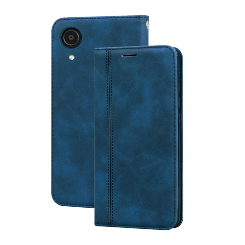 

For Samsung Galaxy A03 Core Frosted Business Magnetic Flip Leather Phone Case(Blue)