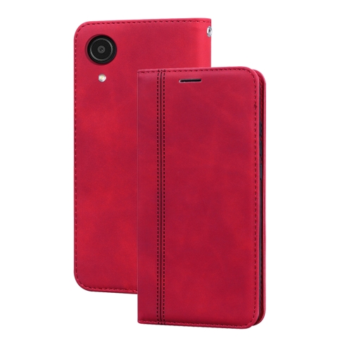 

For Samsung Galaxy A03 Core Frosted Business Magnetic Flip Leather Phone Case(Red)