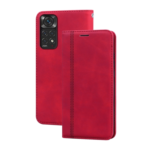 

For Xiaomi Redmi Note 11 / Note 11S Frosted Business Magnetic Flip Leather Phone Case(Red)