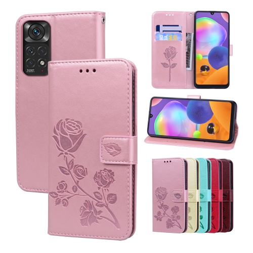 

For Redmi Note 11 Global Version / Note 11S 4G Global Version Rose Embossed Leather Phone Case(Rose Gold)