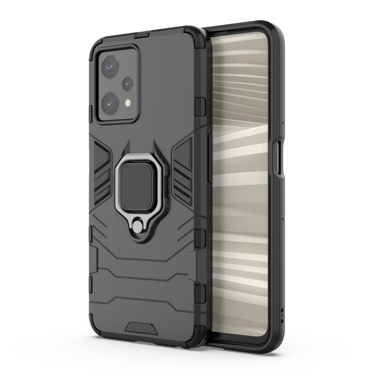 

For OPPO Realme 9 Pro Magnetic Ring Holder PC + TPU Phone Case(Black)