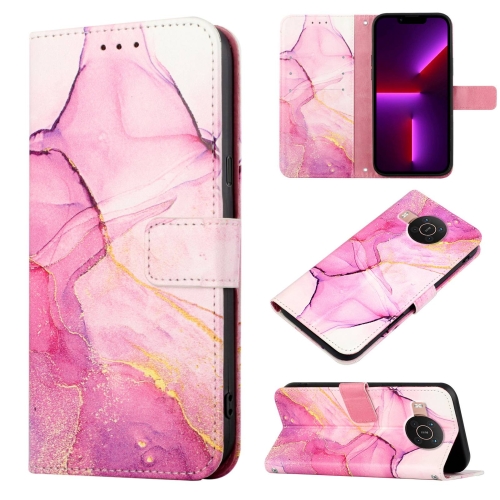 

For Nokia X10 / X20 PT003 Marble Pattern Flip Leather Phone Case(Pink Purple Gold LS001)