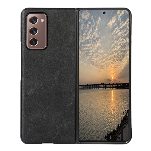 

For Samsung Galaxy Z Fold2 5G Cowhide Texture PU Phone Case(Black)