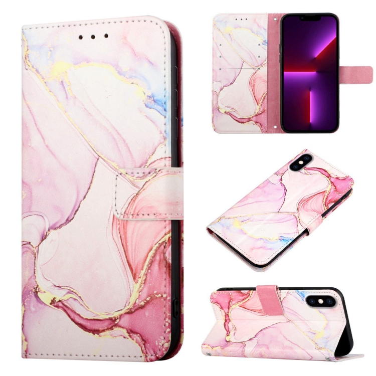 

For iPhone X / XS PT003 Marble Pattern Flip Leather Phone Case(LS005)