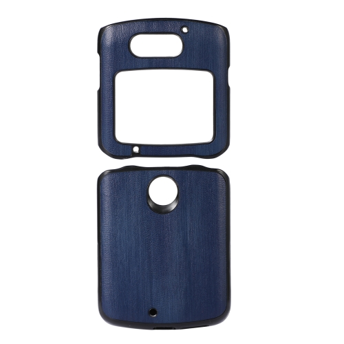 

For Motorola Moto Razr 5G Yellow Cow Texture PU Phone Case(Blue)