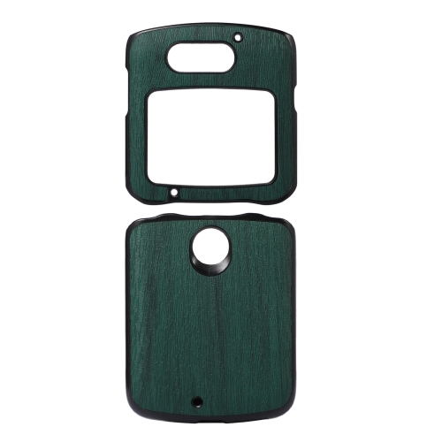 

For Motorola Moto Razr 5G Wood Texture PU Phone Case(Green)