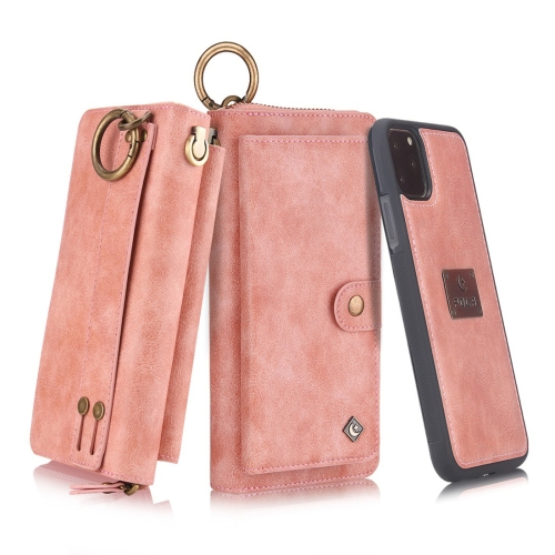 

For iPhone 11 Pro POLA Multi-function Fashion Zipper Magnetic Horizontal Flip Leather Case with Card Slots & Wallet & Photo Frame & Lanyard(Pink)