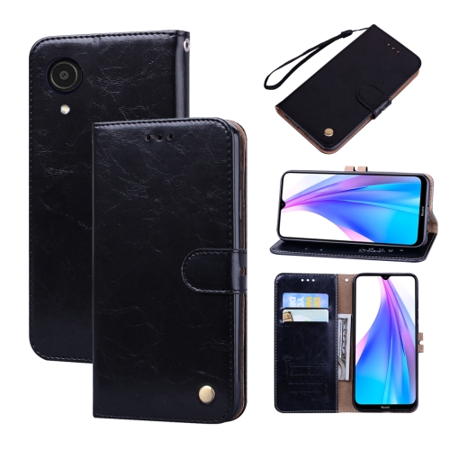 

For Samsung Galaxy A03 Core Oil Wax Texture Leather Phone Case(Black)