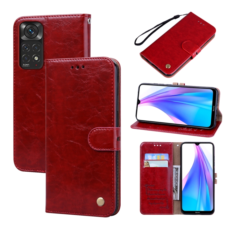 

For Xiaomi Redmi Note 11 4G / Note 11S Oil Wax Texture Leather Phone Case(Red)
