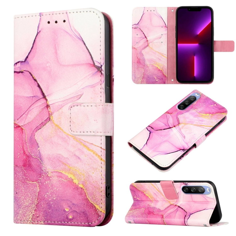 

For Sony Xperia 10 III PT003 Marble Pattern Flip Leather Phone Case(LS001)