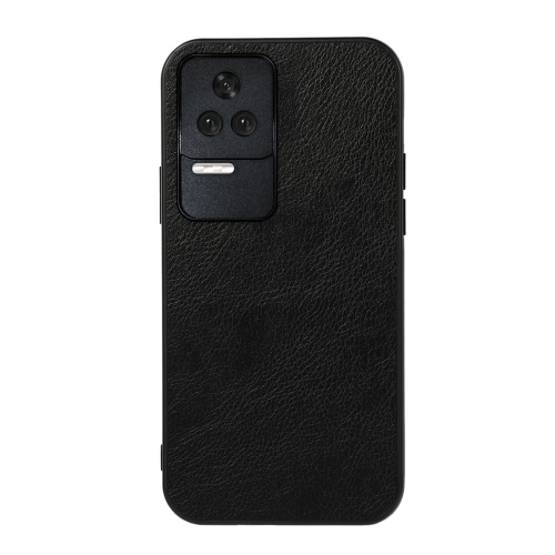 

For Xiaomi Redmi K50 / K50 Pro Fine Hole Version Two-color Litchi Texture PU Phone Case(Black)