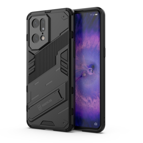 

For OPPO Find X5 Pro Punk Armor 2 in 1 PC + TPU Shockproof Phone Case with Invisible Holder(Black)