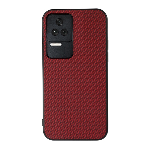 

For Xiaomi Redmi K40S 5G Carbon Fiber Texture Shockproof Phone Case(Red)