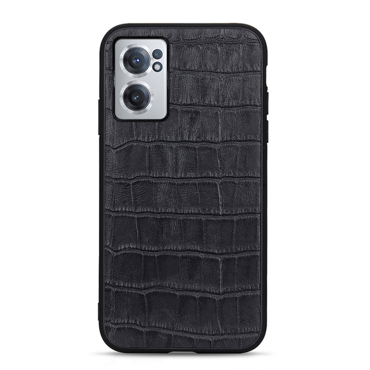 

For OnePlus Nord CE 2 5G Crocodile Texture Genuine Leather Phone Case(Black)