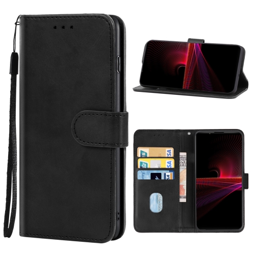 

For Sony Xperia 1 IV Leather Phone Case(Black)