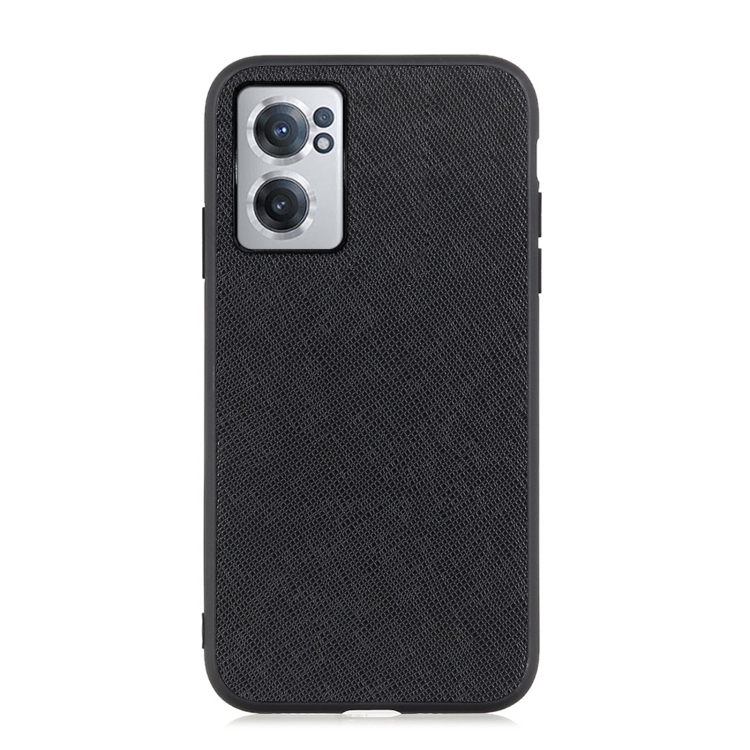 

For OnePlus Nord CE 2 5G Cross Texture Genuine Leather Phone Case(Black)